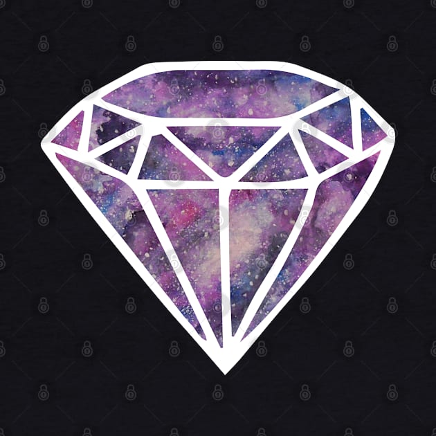 Galaxy Diamond | Purple + Pink Diamond | Watercolor Galaxy Diamond by Tilila